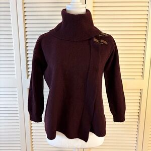Ellen Tracy Sweater Wool Burgundy XL (fits like Large)